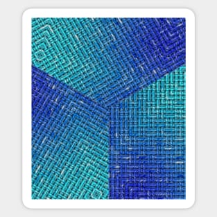 three cuttings of 3D abstract blue pattern in the style of lattice characters It's like a braided Sticker